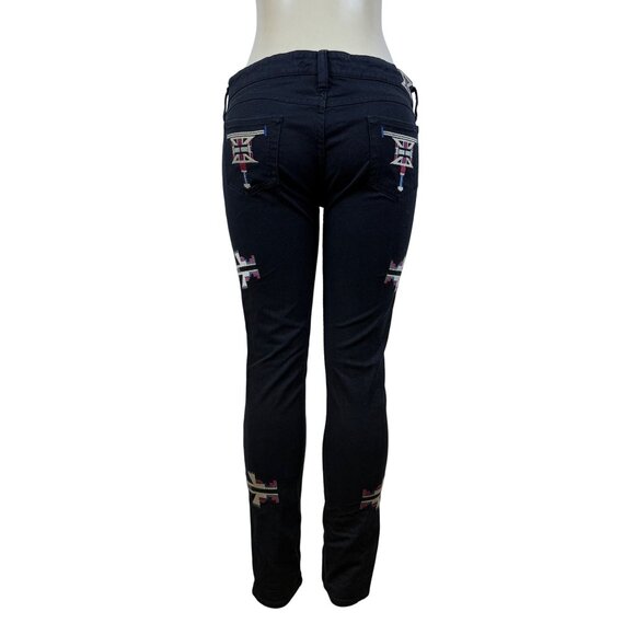Isabel Marant Women’s Black Cotton-Elastane Embroidered Skinny Jeans Size 3 - Picture 5 of 10